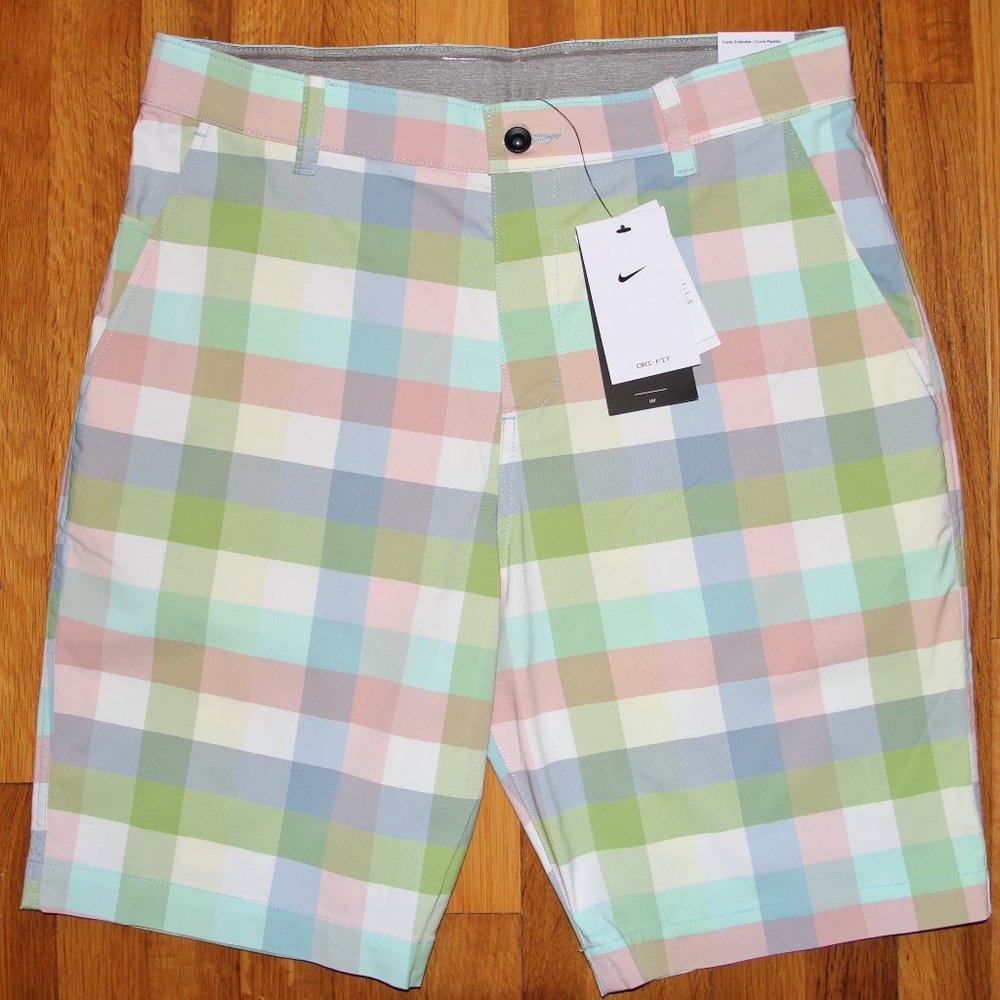 Nike Dri-Fit UV Plaid Chino Golf Shorts Mens 30 Easter